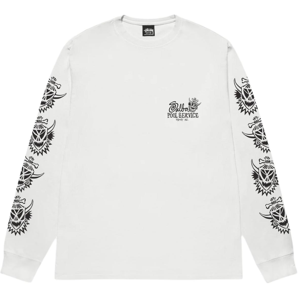 

Ведьмак пигментная крашеная футболка с длинным рукавом Stussy, белый