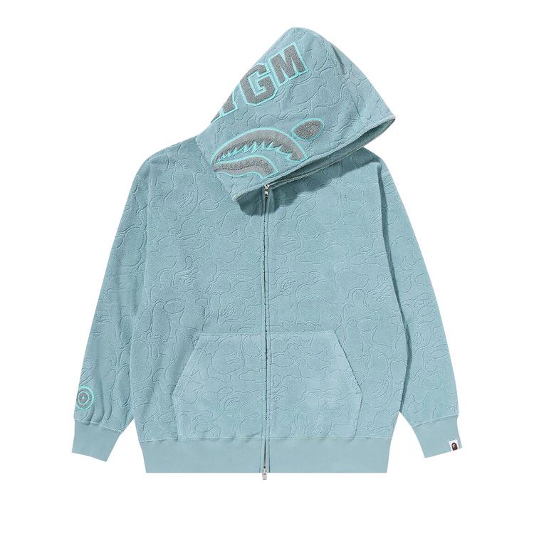 

Худи BAPE Line Camo Terry Towel Shark Zip Hoodie, Sax