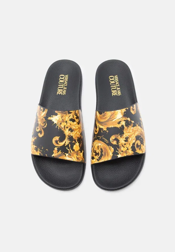 Сланцы для бассейна Versace Jeans Couture, черно-золотистые — фото 4