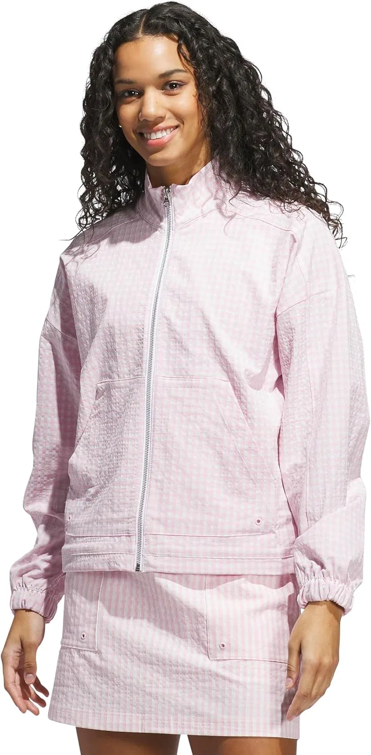 Куртка женская adidas Ultimate365 Gingham, Clear Pink/White — фото 2