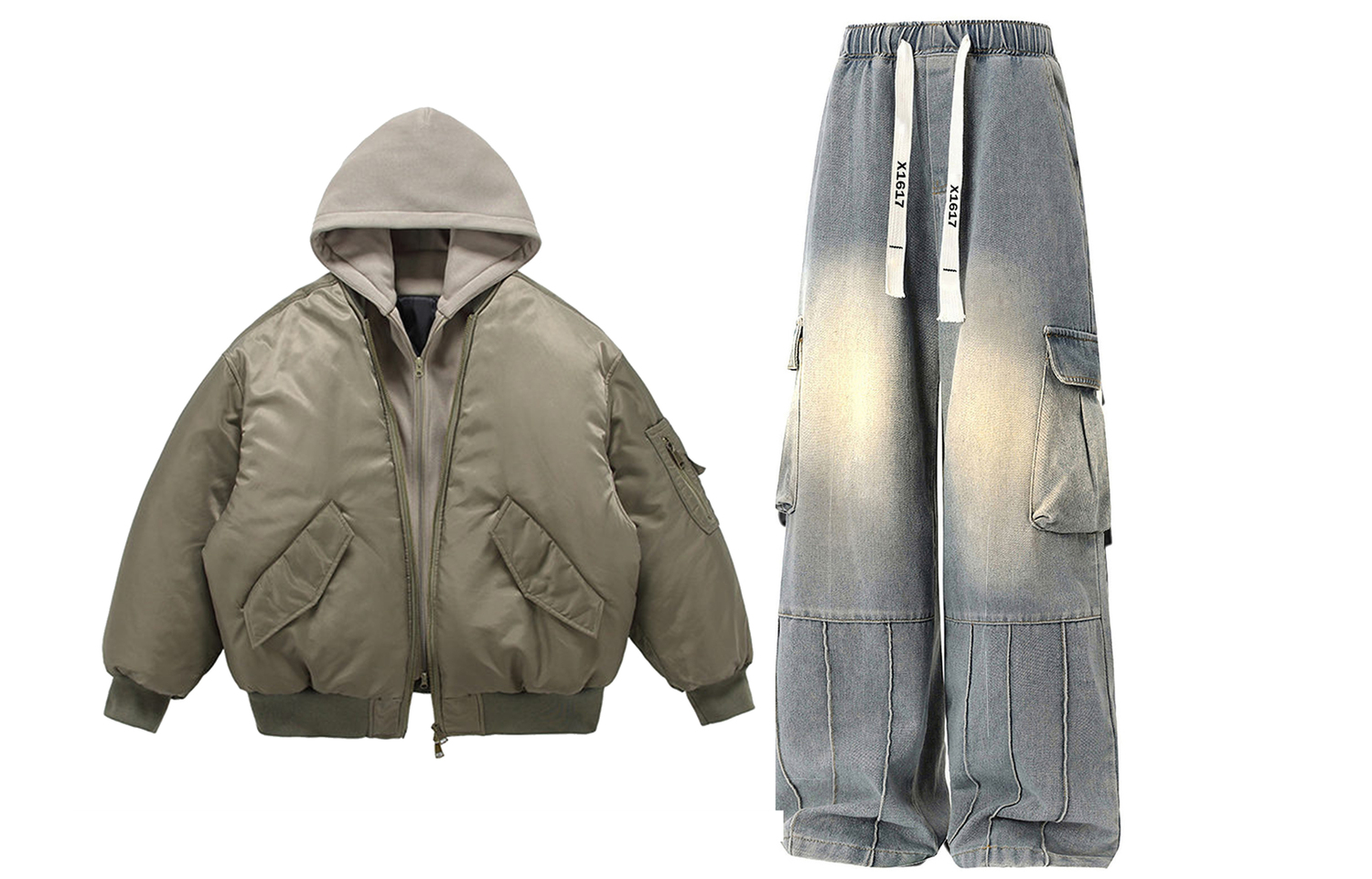 

Повседневная спортивная одежда Unisex с бейсбольным воротником Moderate X1617, хаки top+желтый mud pants