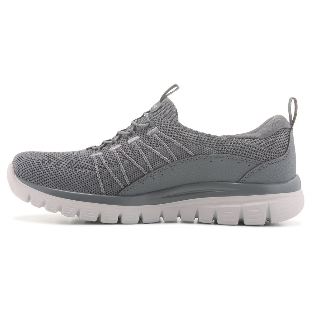 Изящные, идеальные кроссовки-слайдеры Skechers, серый — фото 4