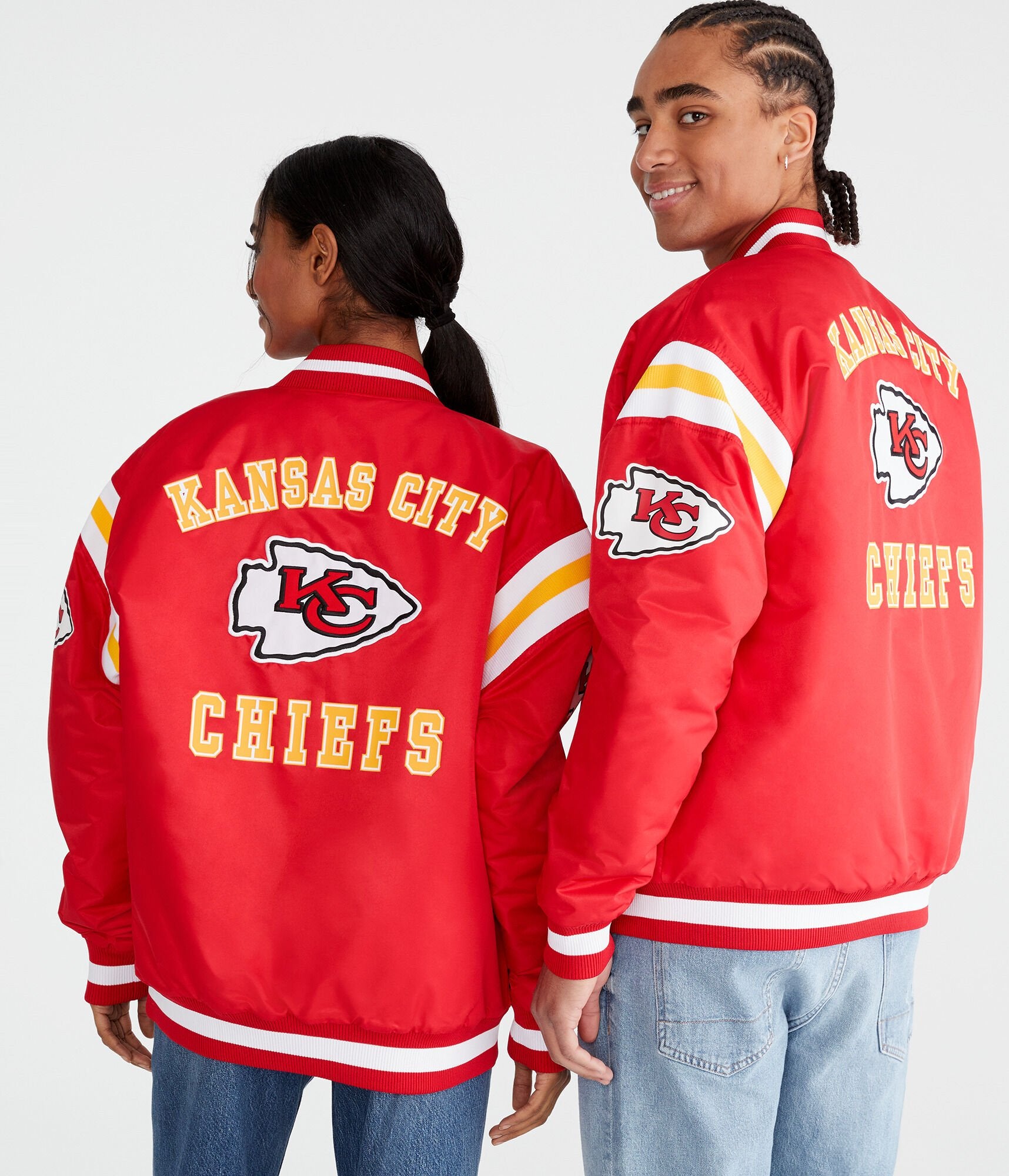 

Aeropostale Kansas City Chiefs полосатая куртка-бомбер, красный