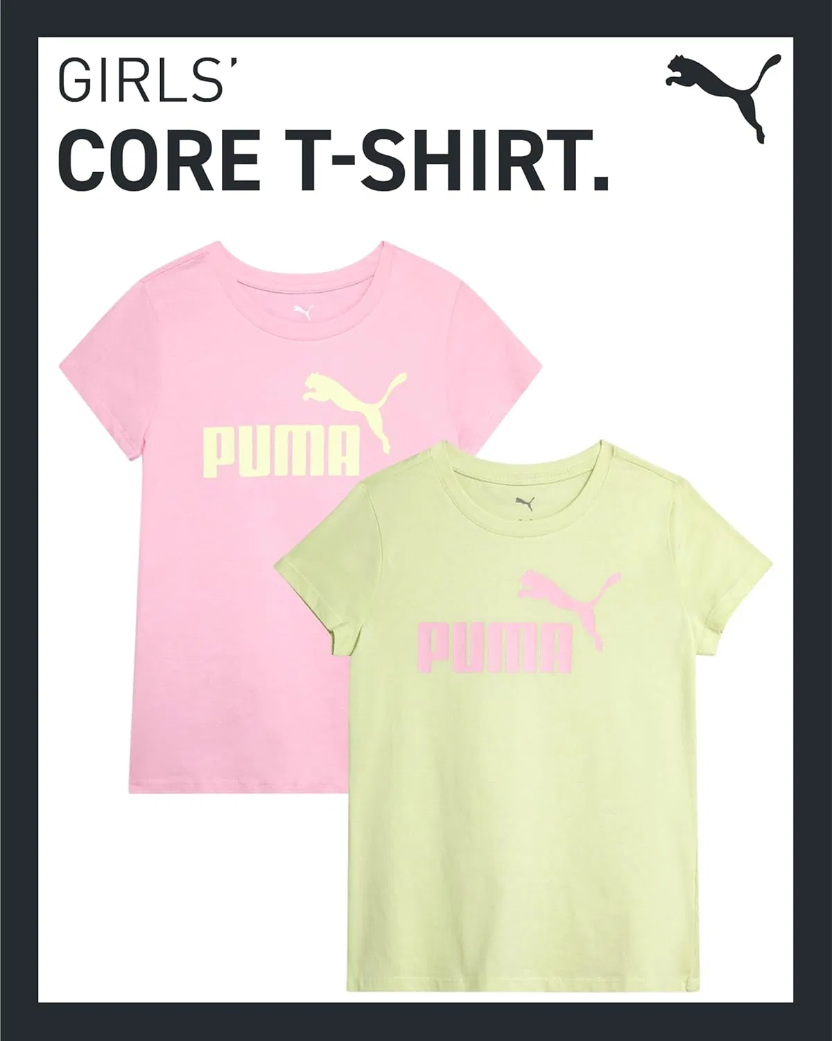 Футболка PUMA, 2 шт., розовый/Apple Spritz — фото 3