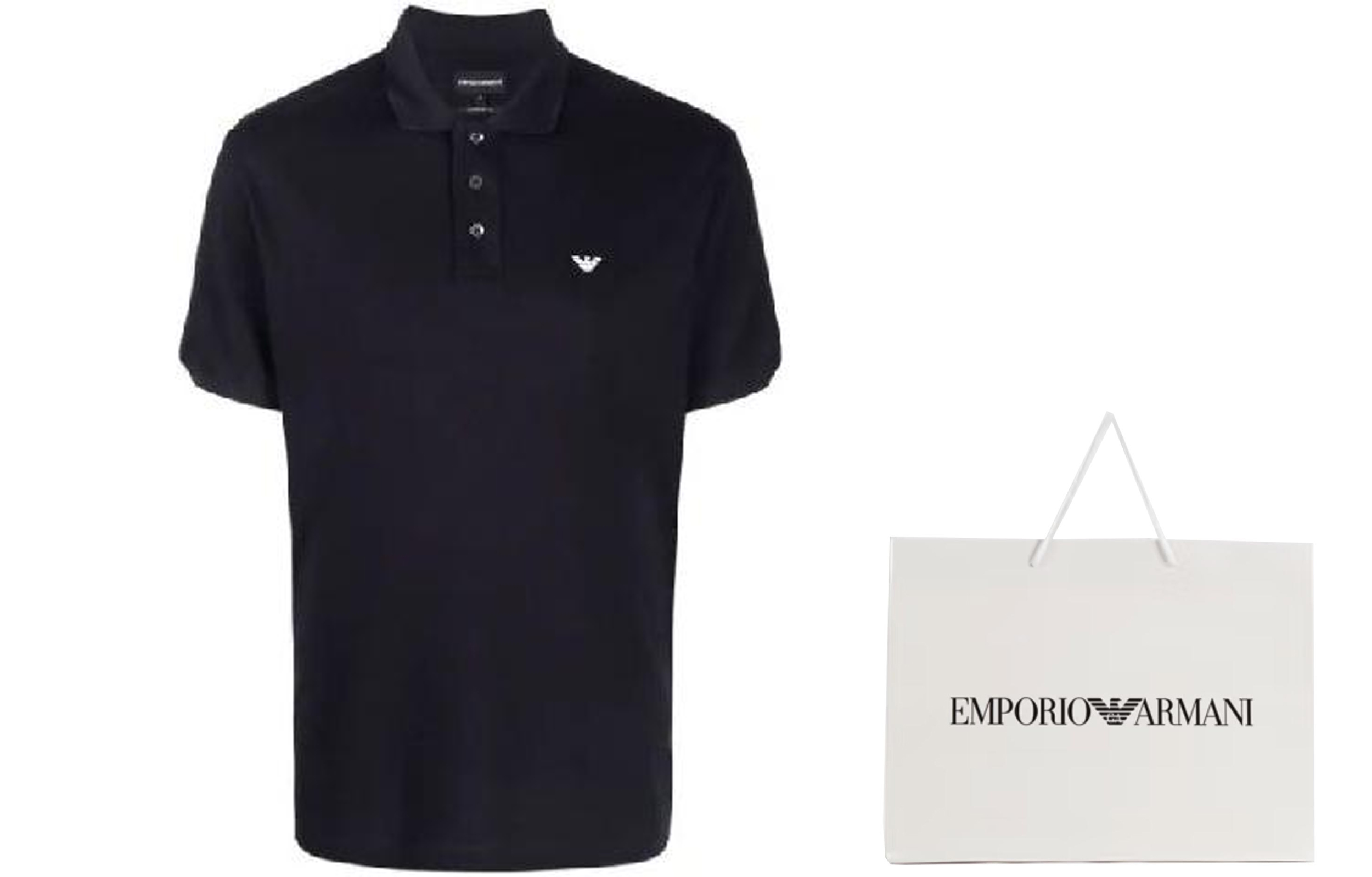 Микро Игл Мерсеризованная Пике Поло Футболка EMPORIO ARMANI, Морской Синий — фото 2
