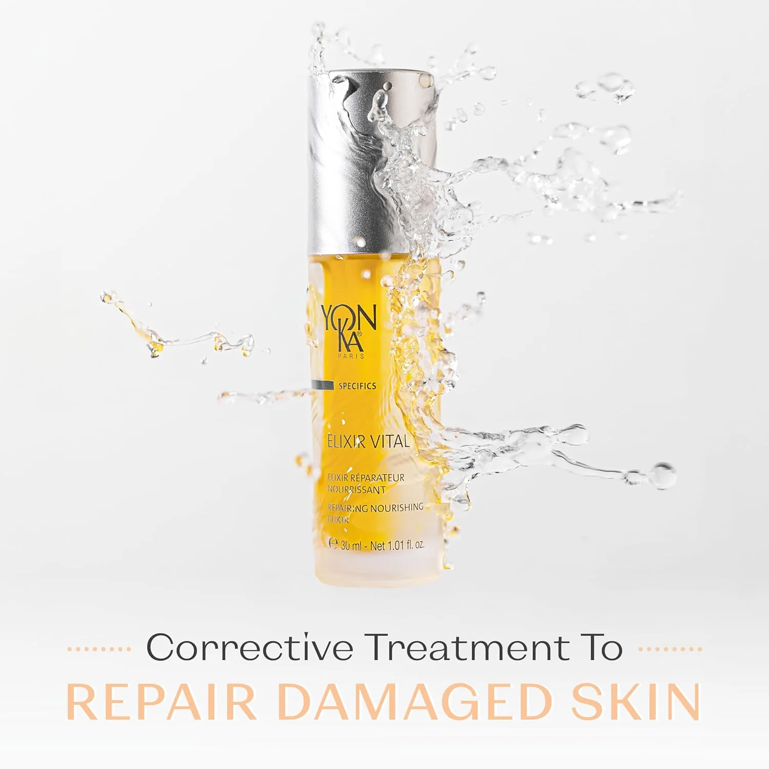 Yon-Ka Elixir Vital Concentrate | Омолаживающее средство против старения, увлажняющее и реминерализующее кожу | Сыворотка против морщин, насыщенная витаминами | Без парабенов | 35 мл Yonka, olive — фото 2