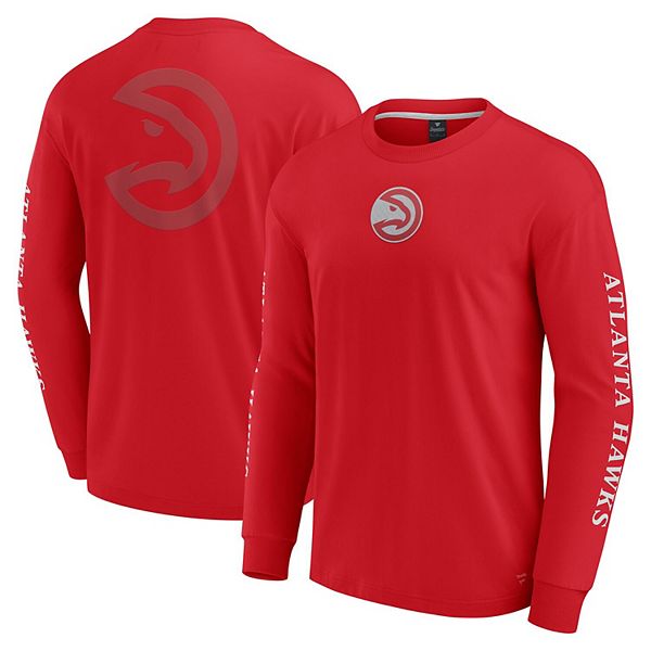 

Мужская красная футболка с длинным рукавом atlanta hawks elements strive Fanatics