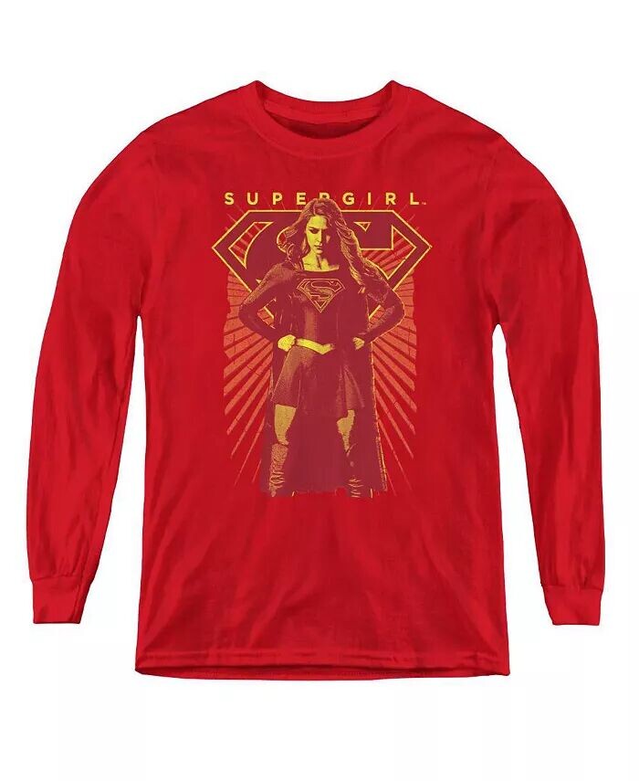 

Свитшот с длинным рукавом для мальчиков и молодежи Ready Set Supergirl, красный