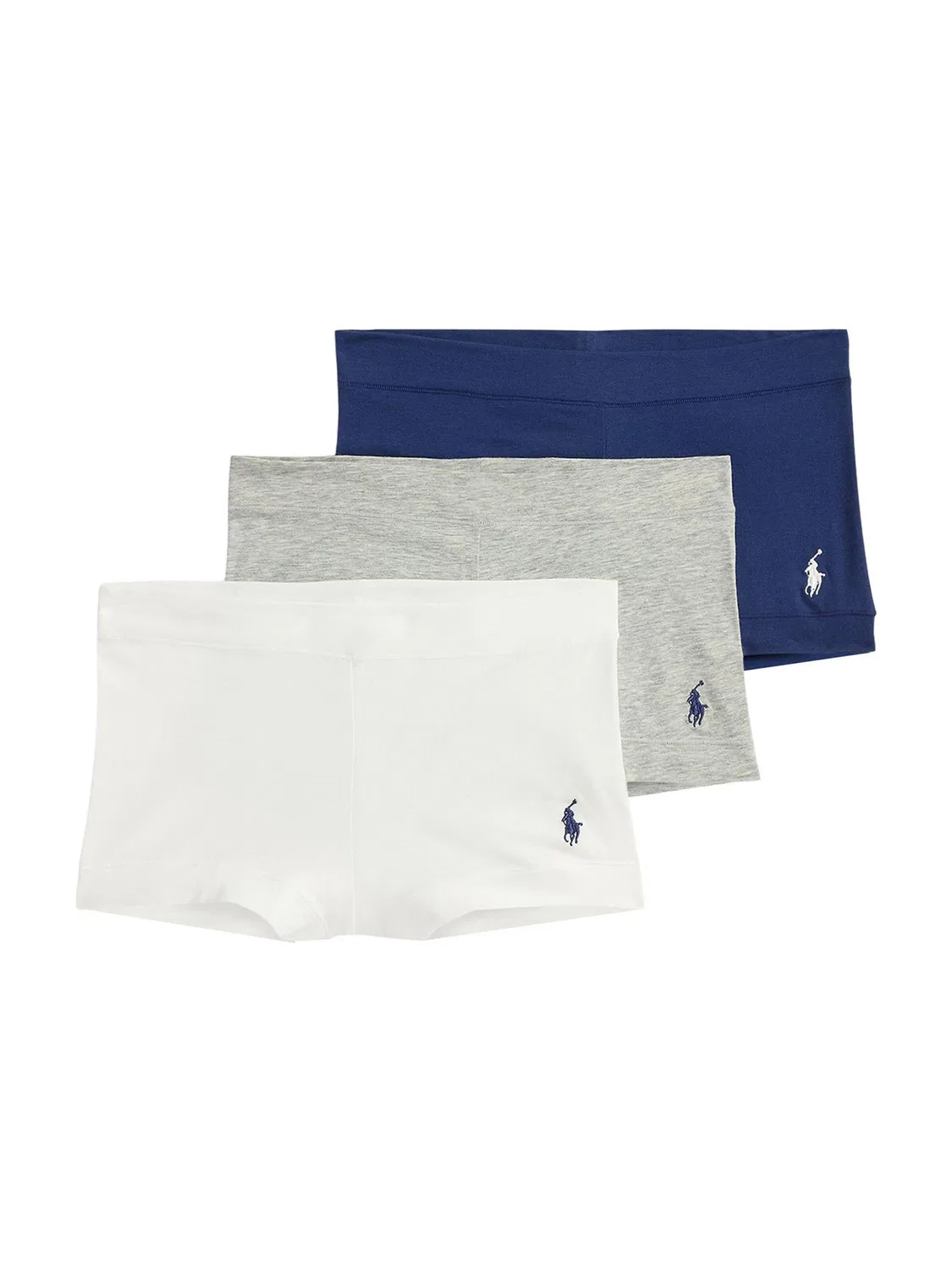 Шорты-боксеры Polo Ralph Lauren Club Cotton в темно-синем, серо-белом цветах