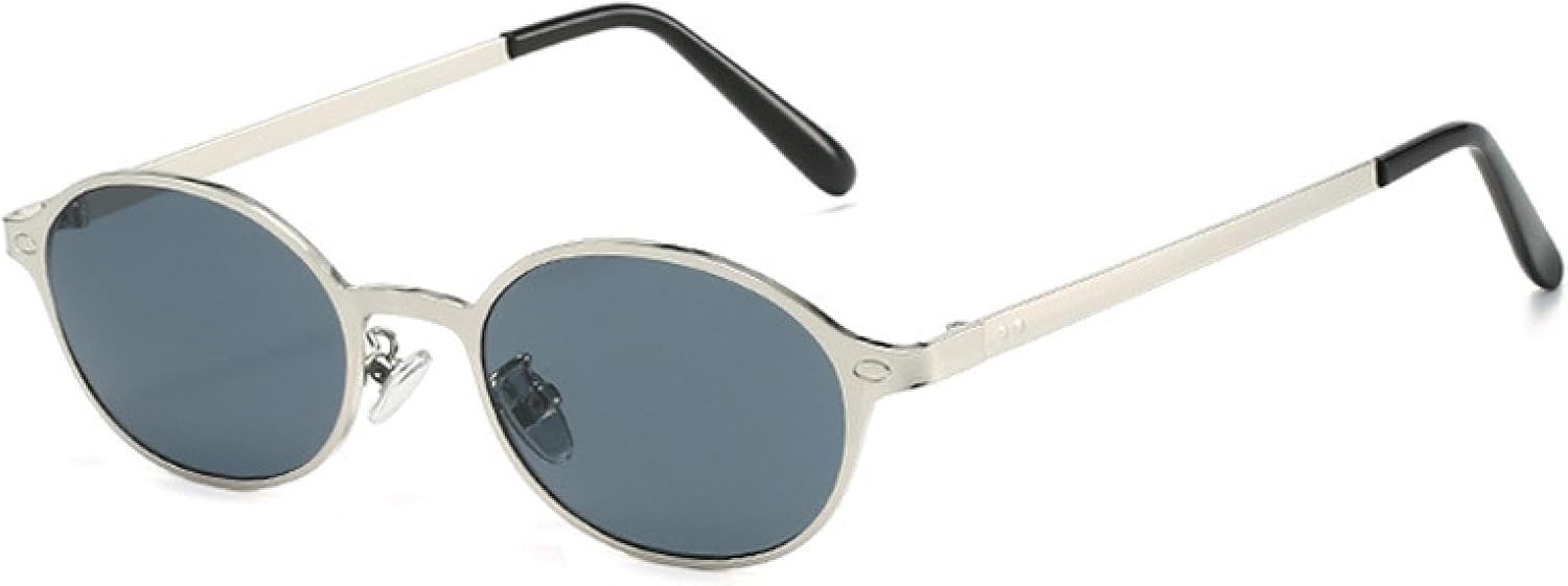 

Винтажные классические женские солнцезащитные очки в маленькой овальной металлической оправе с заклепками, мужские в стиле панк, защита от УФ-излучения UV400 (как на картинке) TVTBBVV, As the Picture