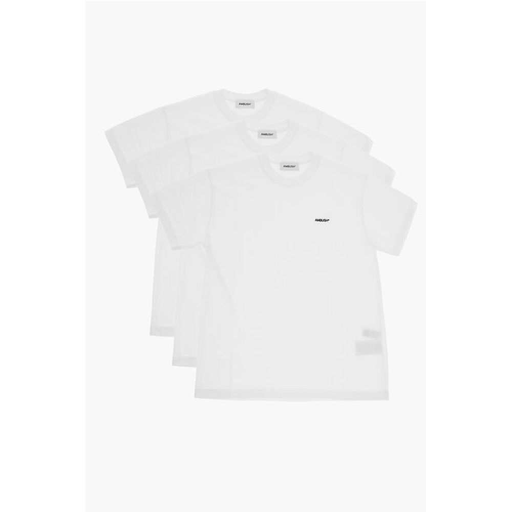 

Набор из 3 однотонных футболок с вышитым логотипом Ambush, White
