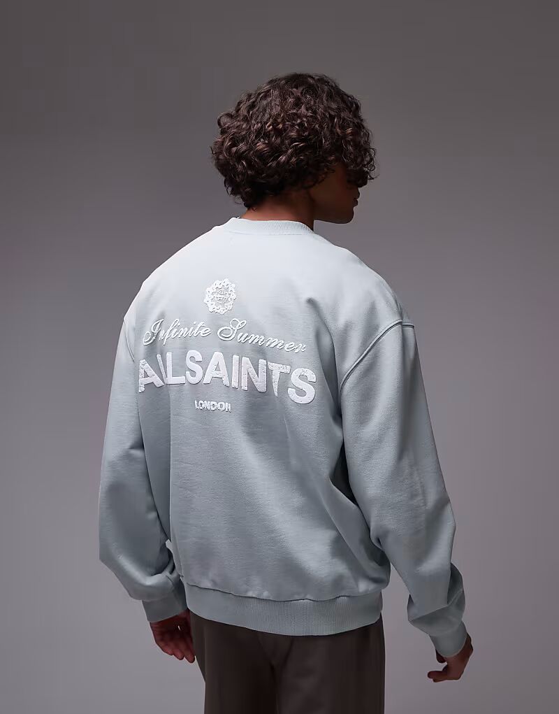 

Футболка Allsaints soleil crew sweat in slate green
