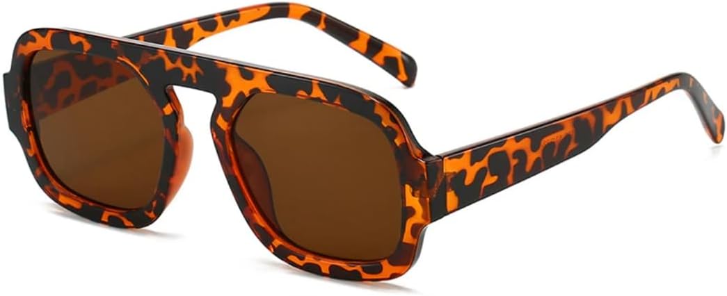 

Солнцезащитные очки для мужчин и женщин - защита UV400 - крупная оправа, градиентный панк, сине-зеленый цвет, для занятий спортом на открытом воздухе и вождения DSVIGF, Leopard Tea