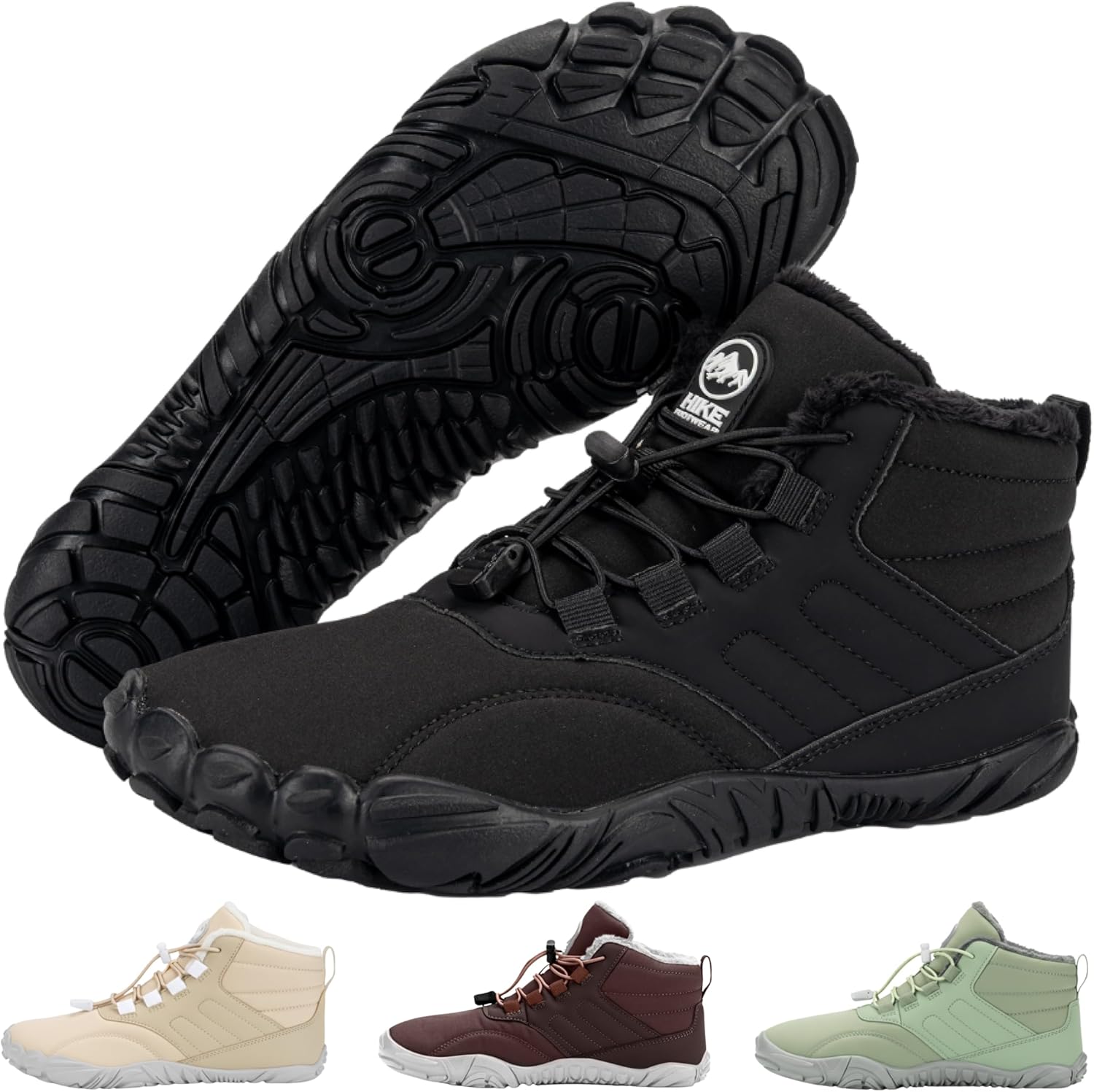 

Трекинговая обувь Caspar Pro HF - Нескользящие и здоровые комфортные зимние Pro-кроссовки, обеспечивающие тепло и поддержку, натуральные походные ботинки для женщин и мужчин Hike Footwear, черный