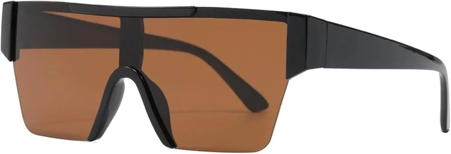 

Солнцезащитные очки большого размера в цельной оправе для женщин и мужчин, для занятий спортом на открытом воздухе, походов, велоспорта, ветрозащитные TKKTLLT, Black Brown