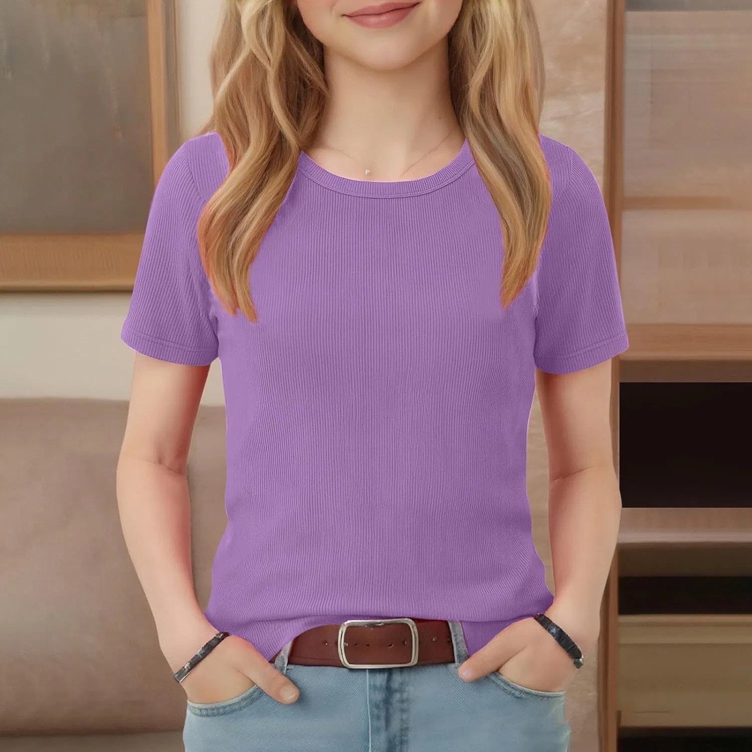 Футболка детская с коротким рукавом Moonker, фиолетовый — фото 3