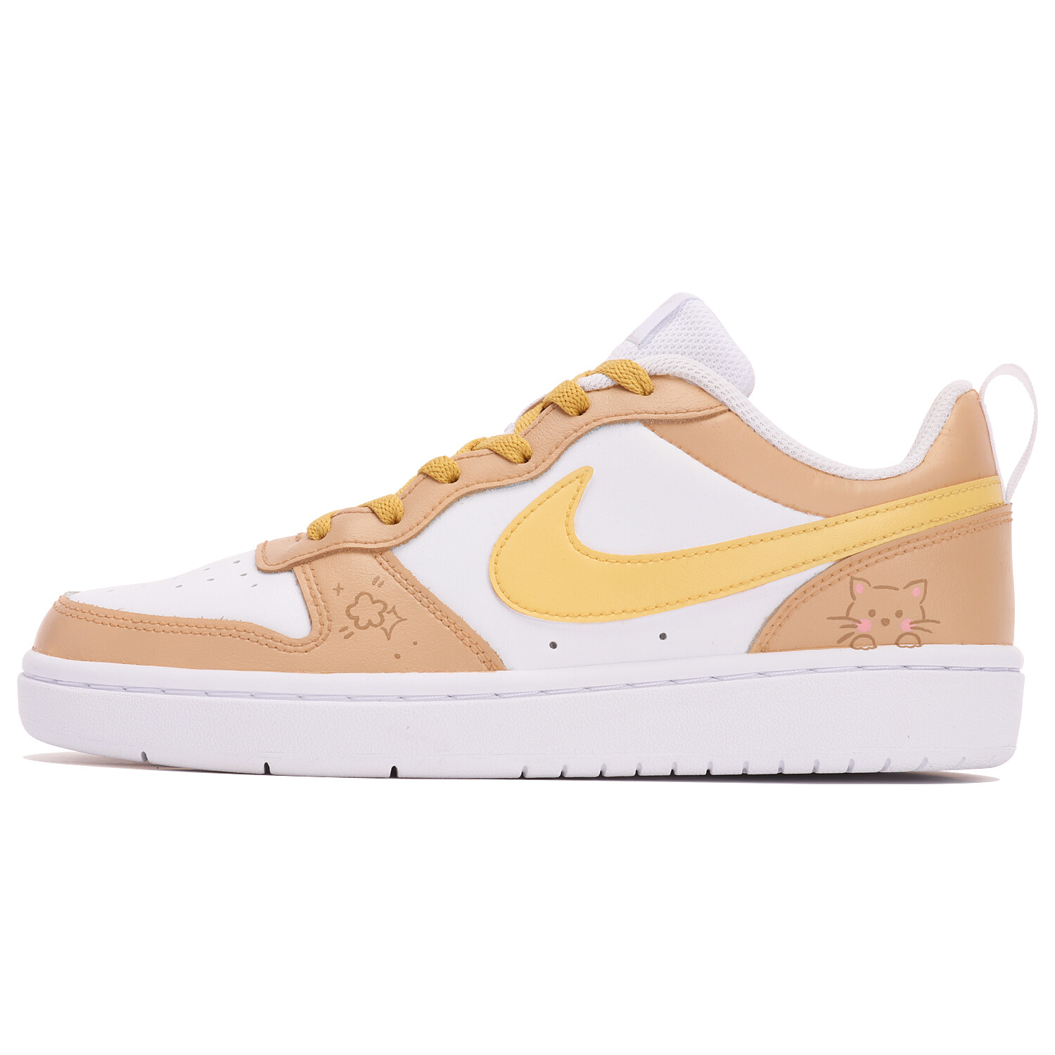 

Кроссовки Nike Court Borough Skateboarding Shoes Women's Low-top Yellow/White, цвет White/Varsity Maize