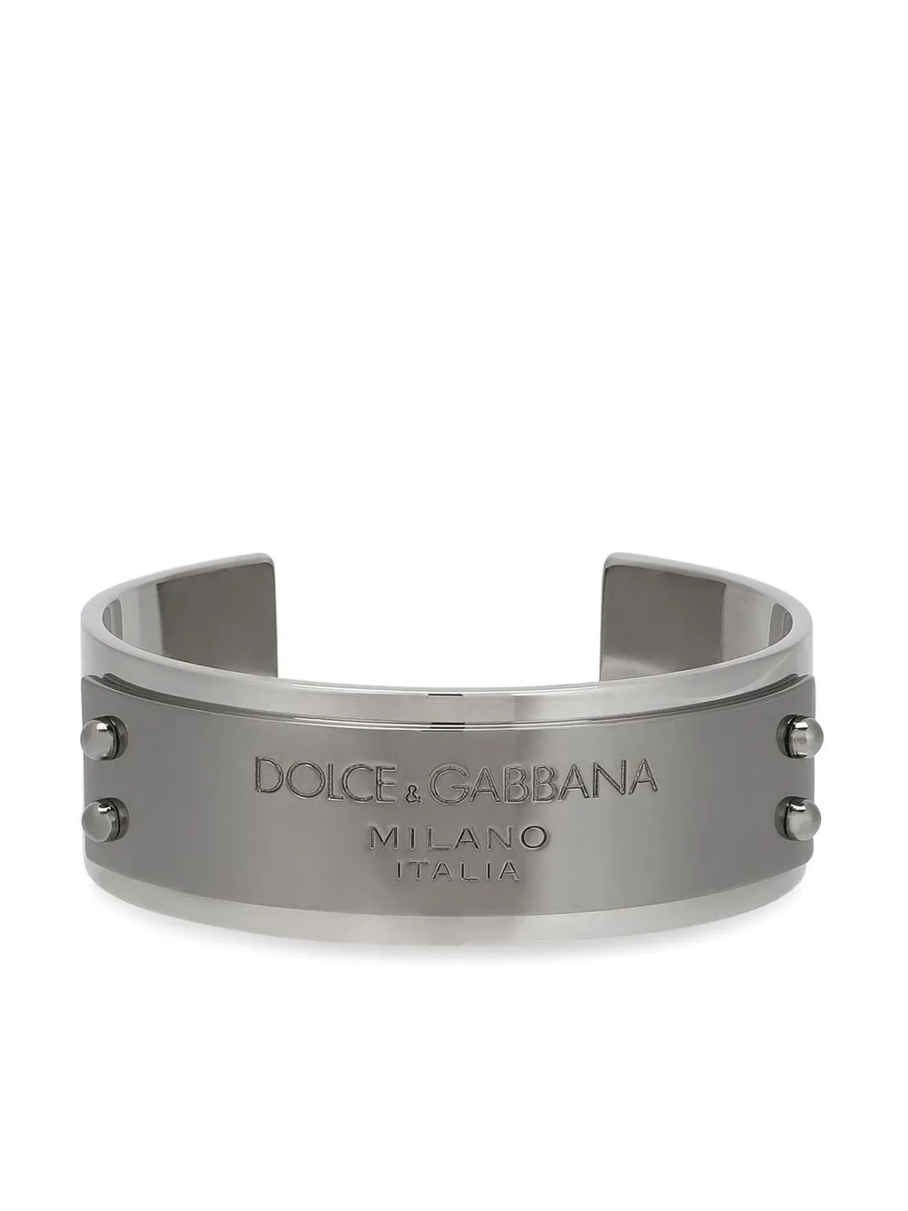 

Браслет-кафф с гравировкой логотипа DOLCE & GABBANA, серебяный