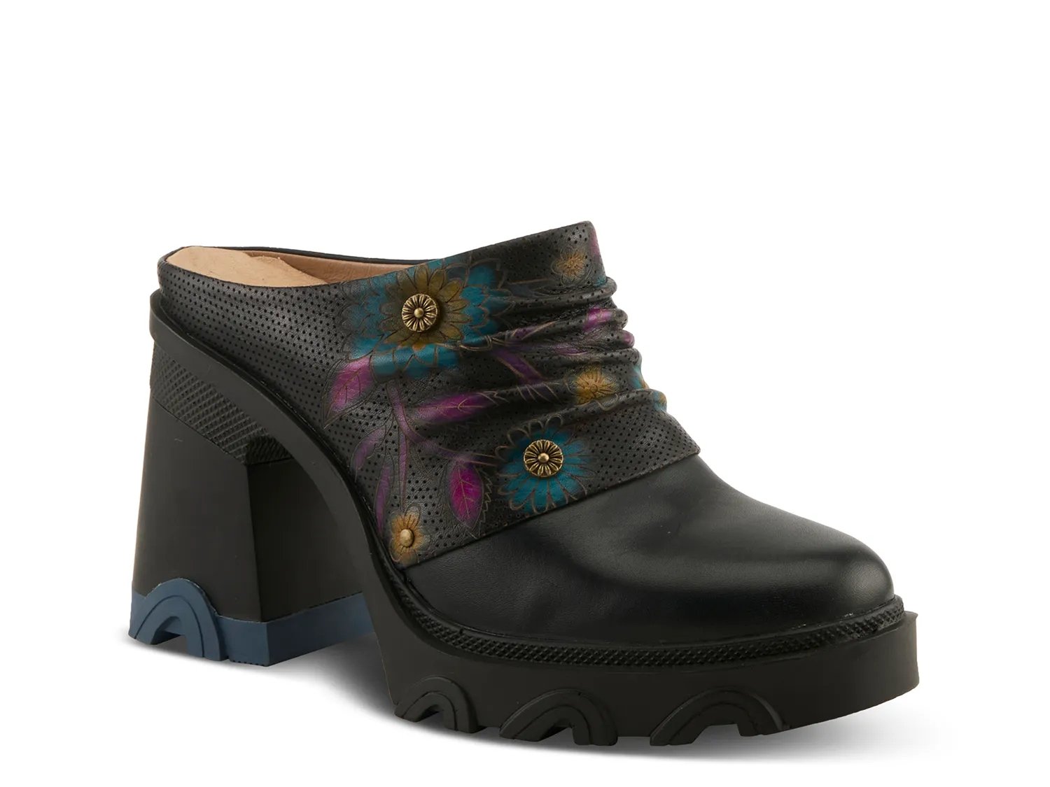 Сабо L'Artiste Chemistry Mule, Black Multicolor Floral Print