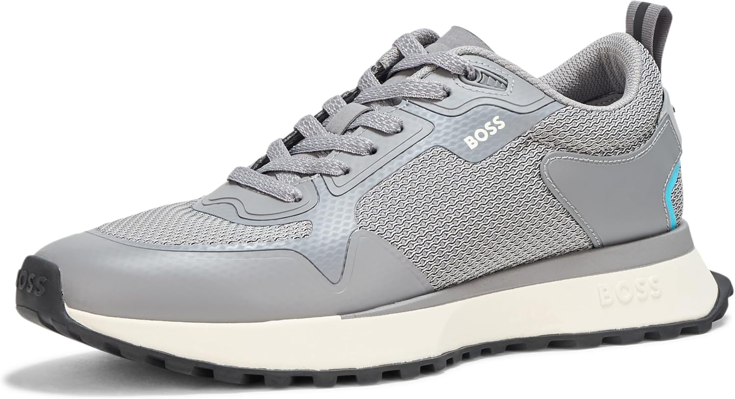 

BOSS мужские кроссовки с большим логотипом, сеткой и шнуровкой, Moon Light Grey