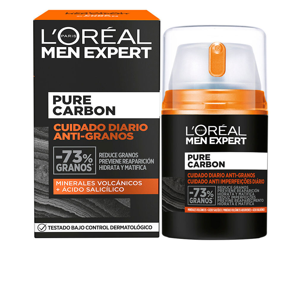 

Крем для лечения кожи лица Men expert pure charcoal cuidado diario antigranos L'oréal parís, 50 мл