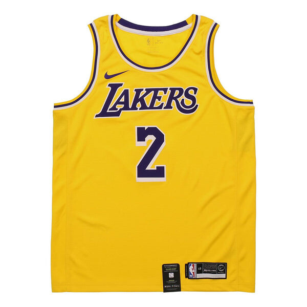 

Спортивная футболка nba jersey basketball jersey/vest sw fan edition lonzo ball lakers 2 team limited yellow Nike, желтый