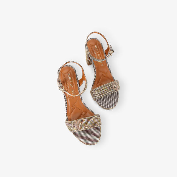 Босоножки Kurt Geiger London в клетку, бежевый — фото 2