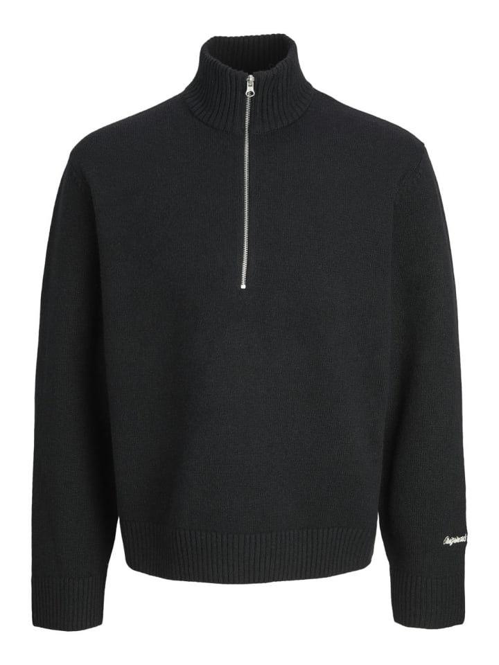 

Свитер JORNORREBRO KNIT HALF ZIP черного цвета Jack & Jones