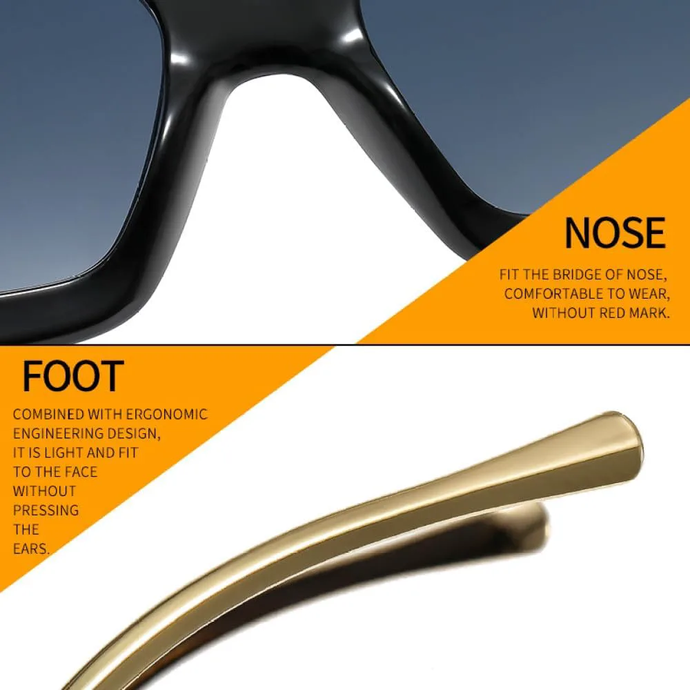 

Модные женские квадратные солнцезащитные очки для женщин, современные роскошные солнцезащитные очки в винтажном стиле с металлической цепочкой MUTYNE, Black Leopard