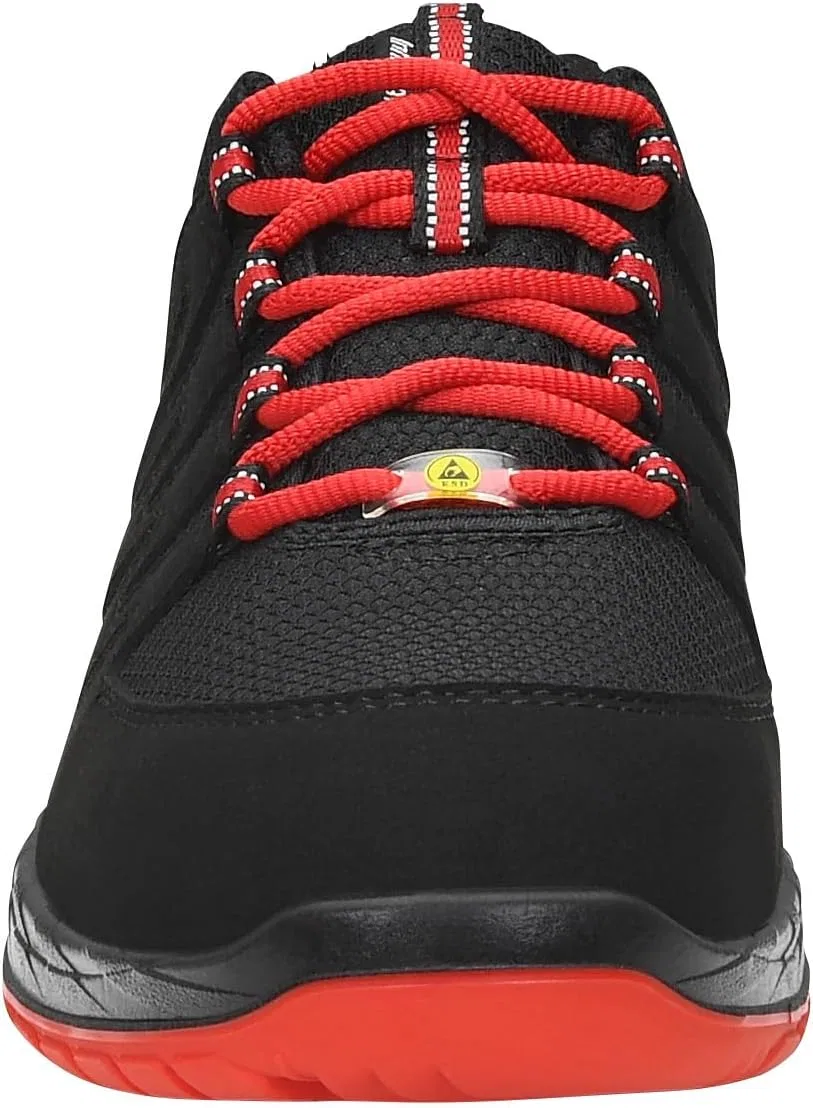 Рабочие ботинки ELTEN Maddox Black-Red Low ESD O2 для мужчин и женщин, текстильные, легкие, спортивные — фото 4