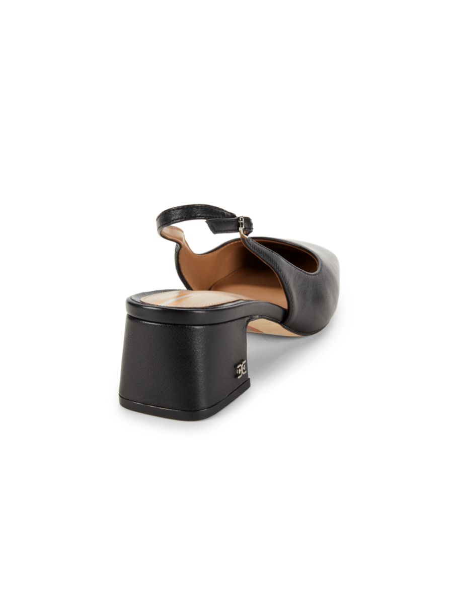 Туфли-лодочки Terra 51MM из кожи с открытой пяткой Sam Edelman, цвет Black Leather — фото 3