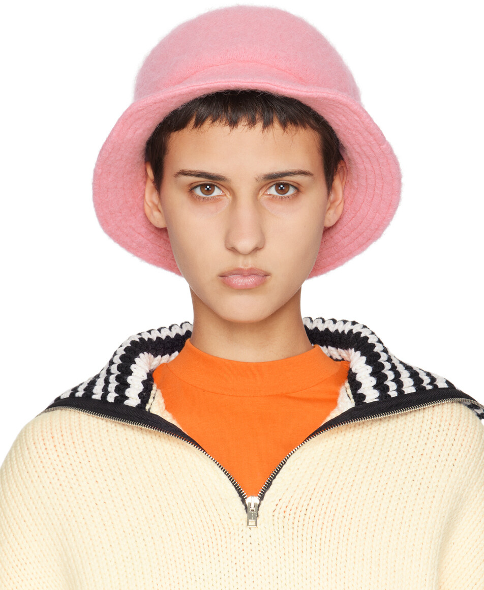 

Розовая панама из альпаки с начесом Marni