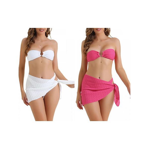 

2 комплекта женского бандо с ребристой фактурой, 3 предмета: топ-треугольник и шорты Inspire Chic, White Roes Red, Белый, 2 комплекта женского бандо с ребристой фактурой, 3 предмета: топ-треугольник и шорты Inspire Chic, White Roes Red