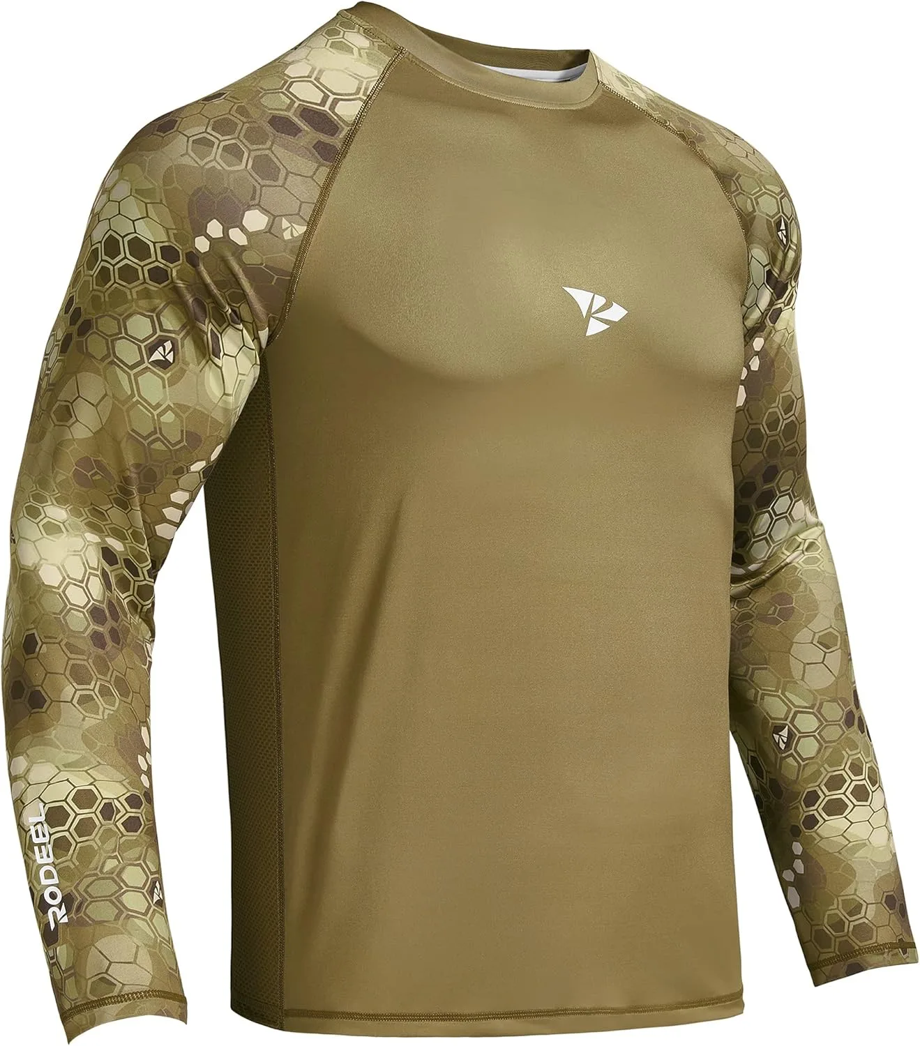 

Rodeel мужская футболка для рыбалки с длинным рукавом, свободный крой, UPF 50