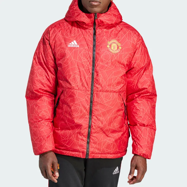 Пуховик Manchester United мужской Adidas, ярко-красный/черный — фото 4