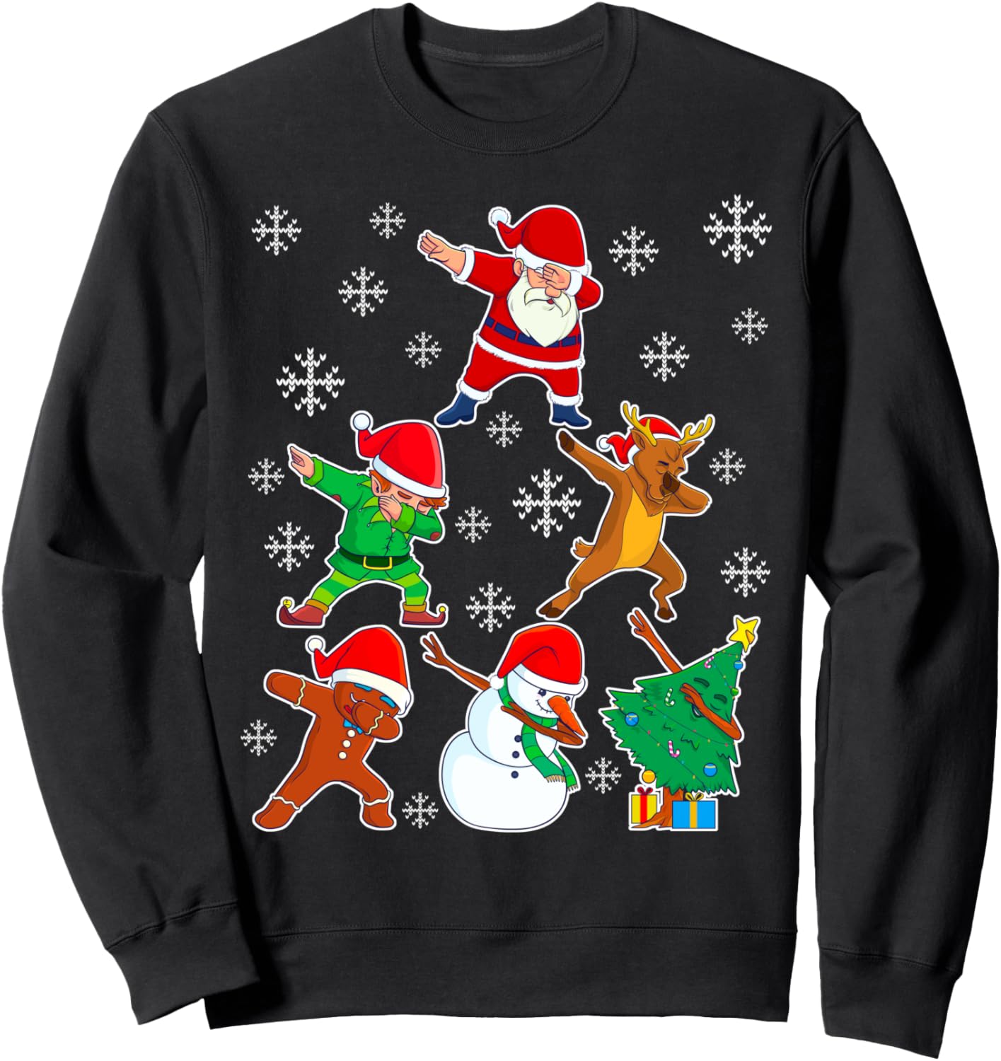 

Футболка с надписью Dabbing Christmas Squad Santa Christmas Friends для подростков, детей и мальчиков The Dabbing Matching Family Christmas Store, черный