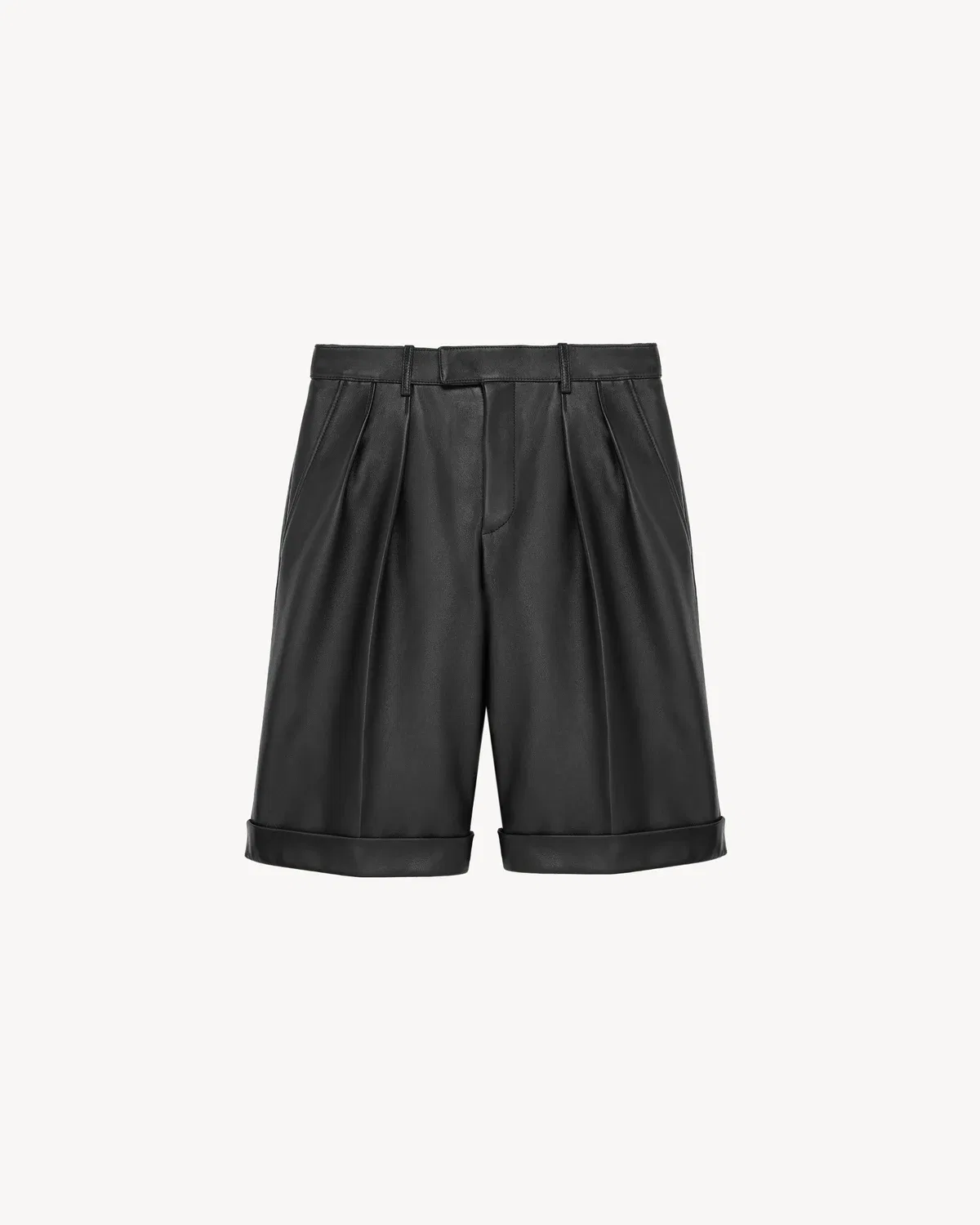 Бермуды из овечьей кожи Saint Laurent, черный