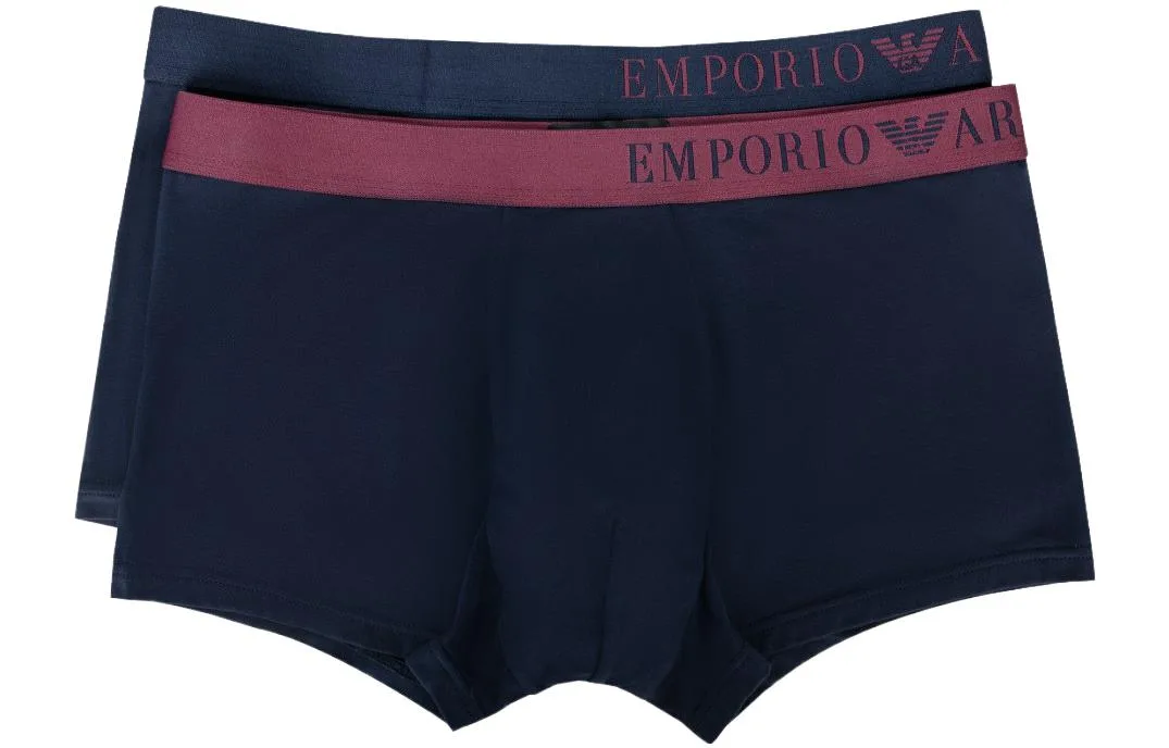 FW23 Трусы мужские 2 шт EMPORIO ARMANI, 2 pack (темно- синий+темно- синий)
