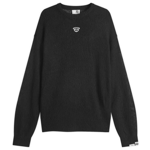 

Мохеровый свитер с логотипом Aape Aape By A Bathing Ape, черный