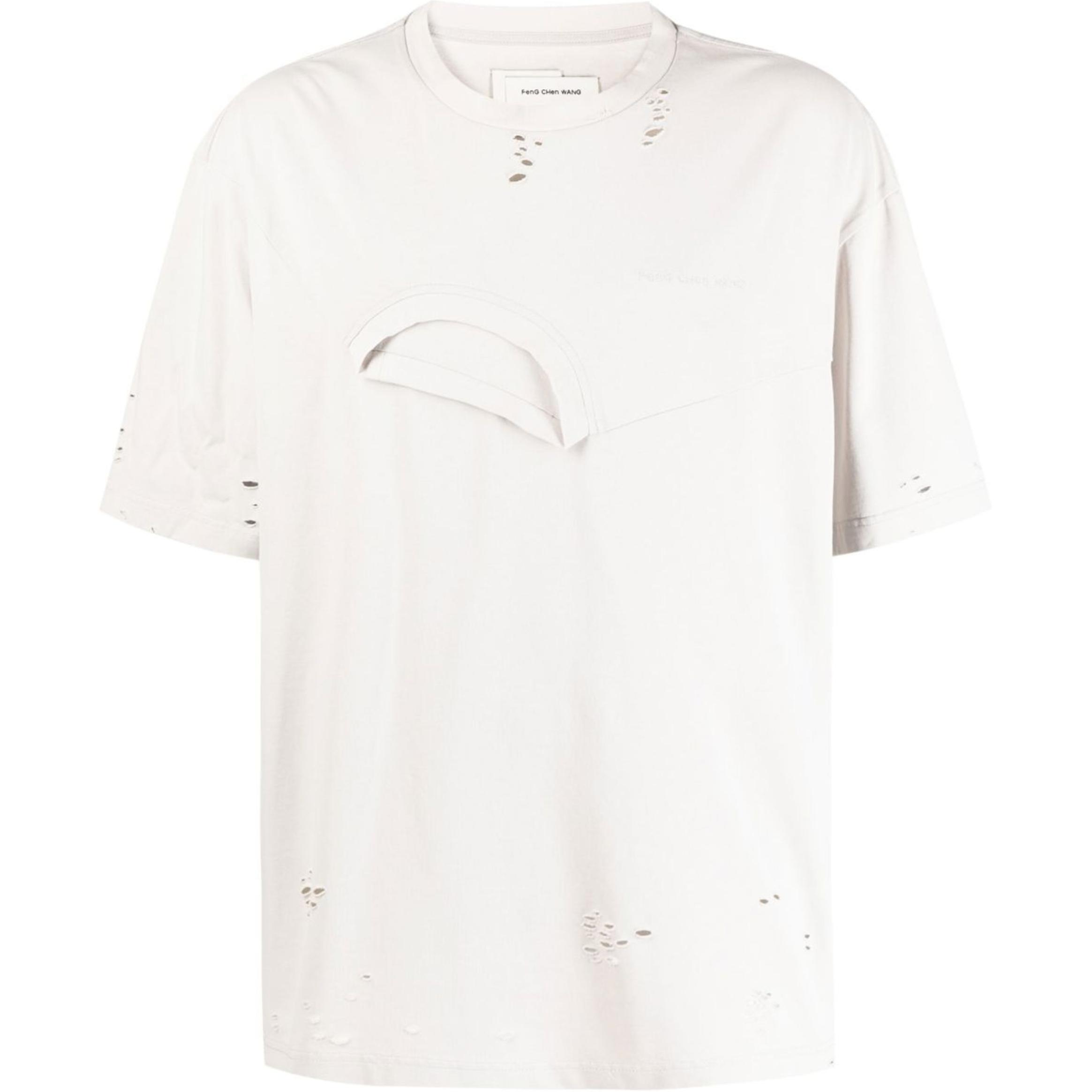 

Футболка с круглым вырезом Feng Chen Wang, светло-серый