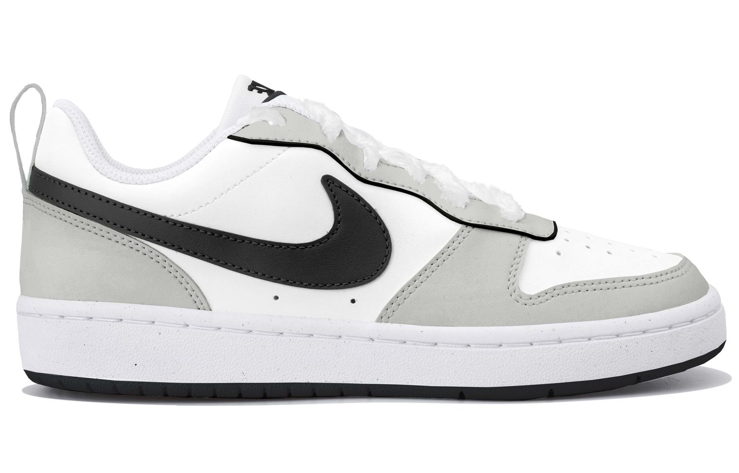 Nike Court Borough Low top Kids' Skateboarding Shoes White Black Gray Teenagers — фото 3