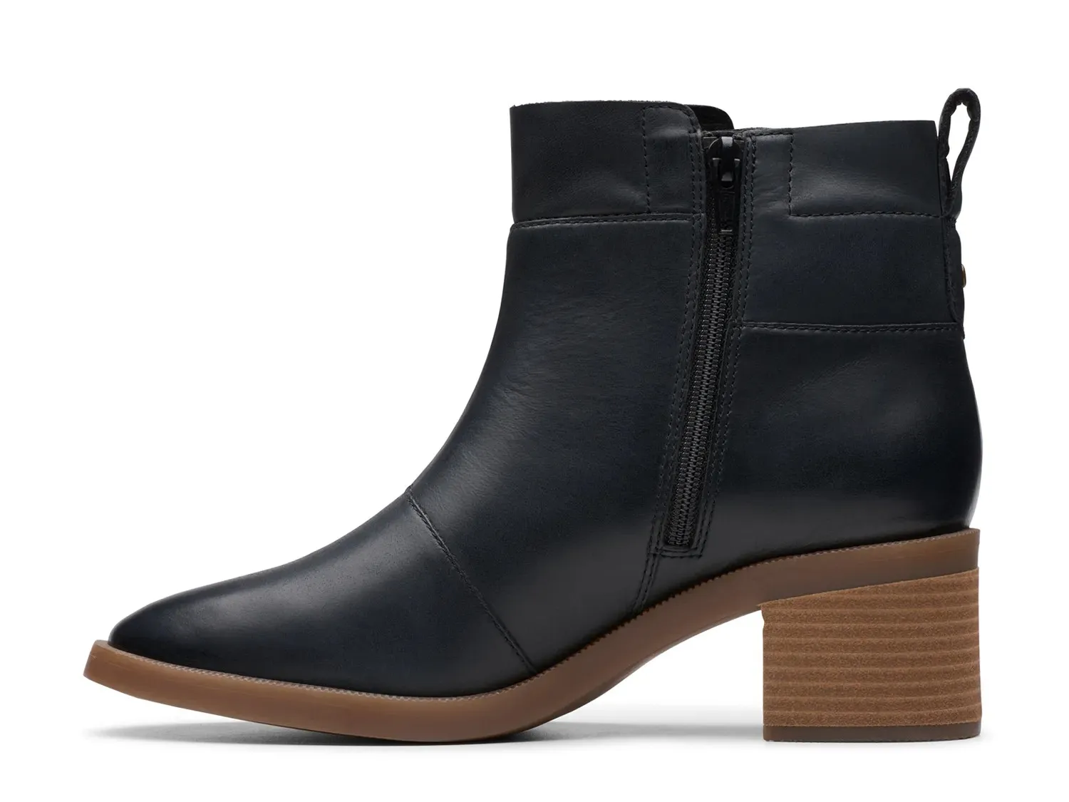 Ботильоны женские Clarks Lileigh Charm кожаные с блочным каблуком, черный — фото 2