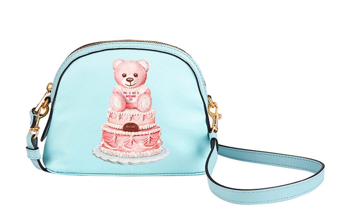 

Москино Светло-голубая Тедди тканевая сумка через плечо