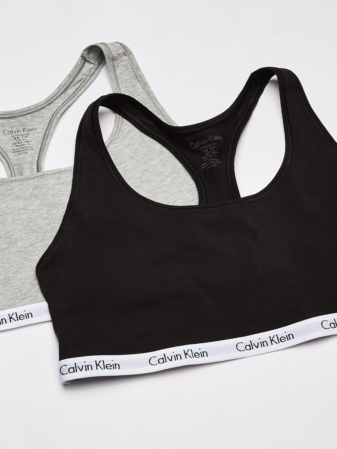 Комплект из 2 женских бюстгальтеров-бралеттов Calvin Klein Modern Cotton, Black/Grey Heather — фото 3
