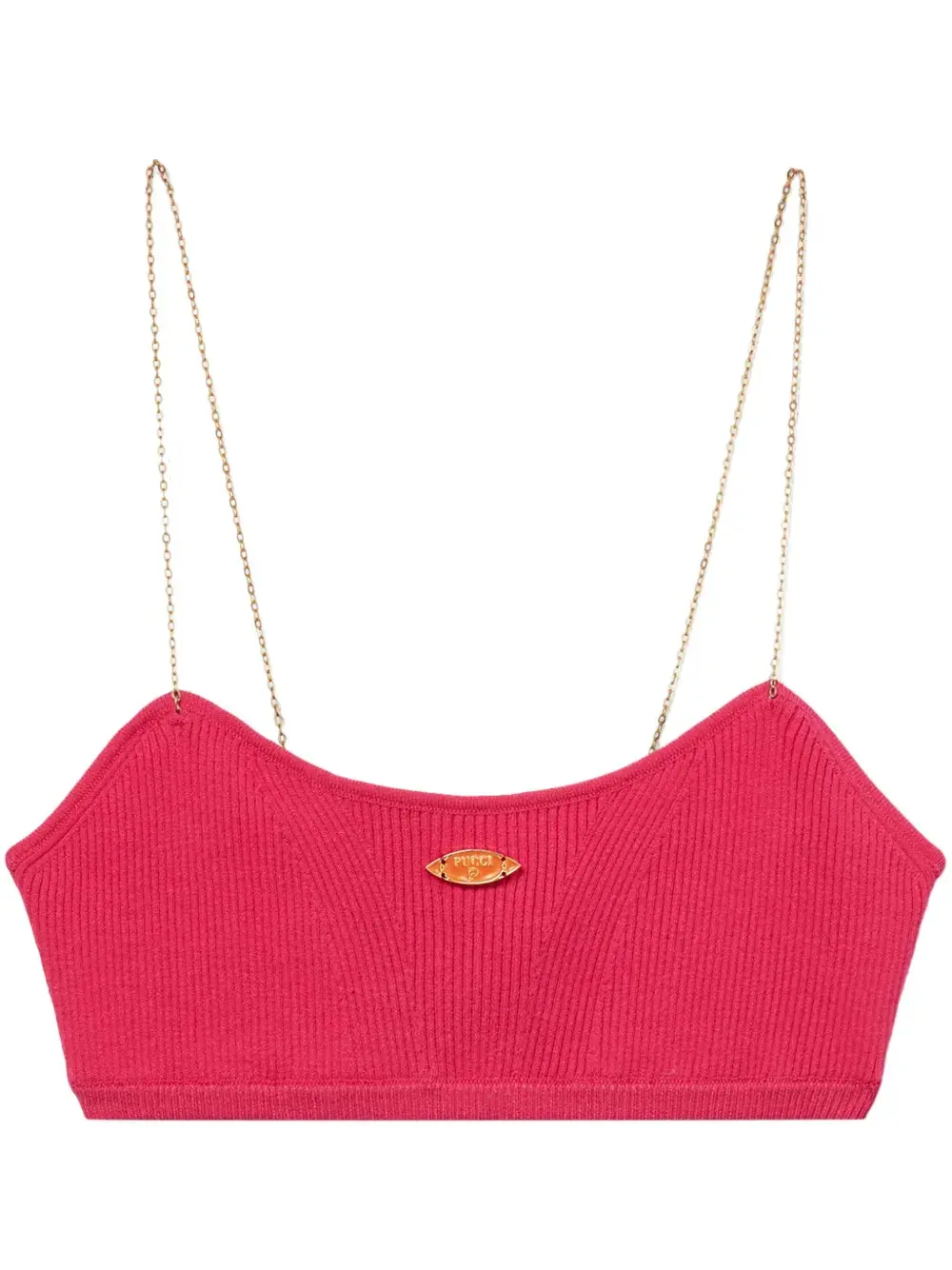 

Топ-бандо в рубчик с цепочкой PUCCI, розовый