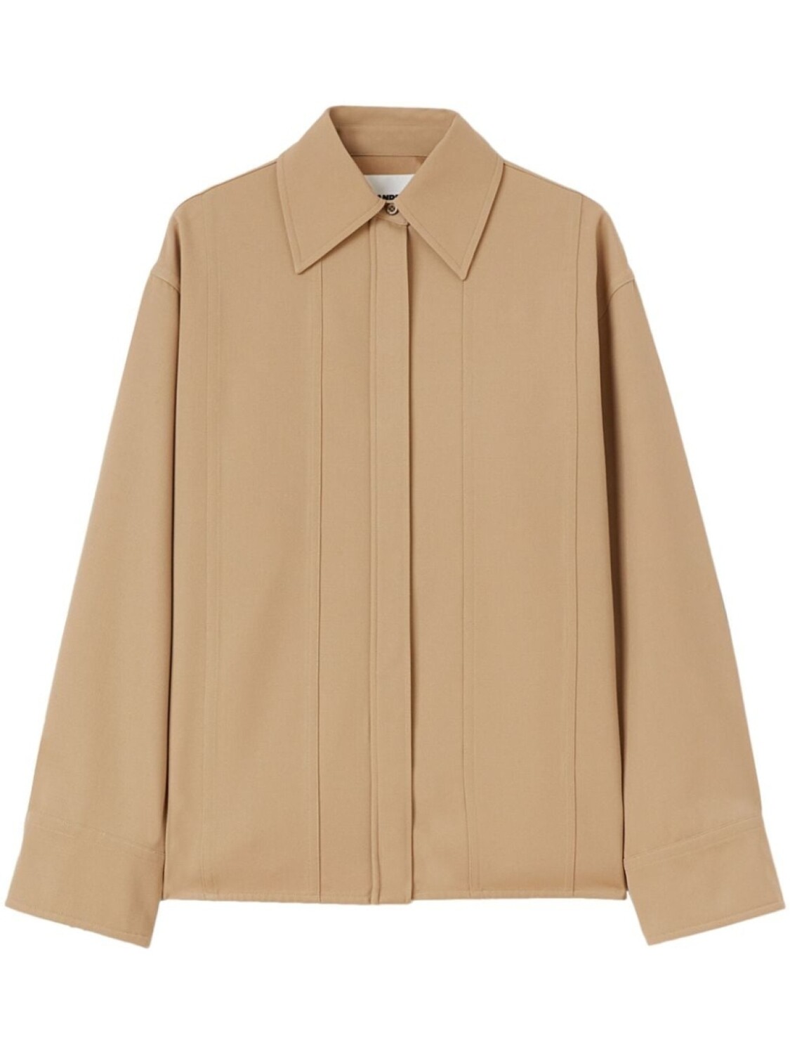 

Jil Sander шерстяная рубашка с заостренным воротником, коричневый