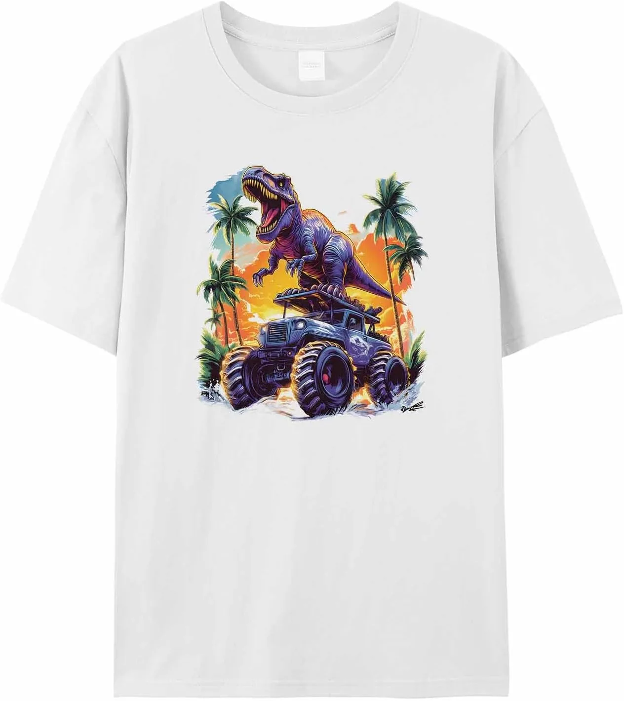 

Мужская футболка с коротким рукавом и принтом динозавров jdudh