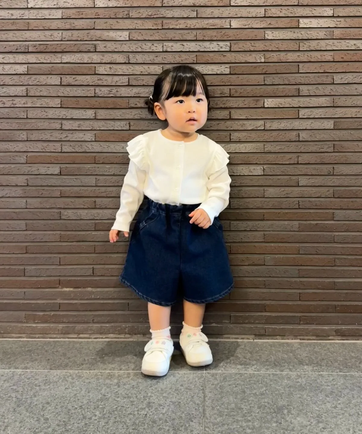 Растягивающиеся джинсовые шорты-юбка (baby size) Comme Ca Ism, Indigo — фото 2