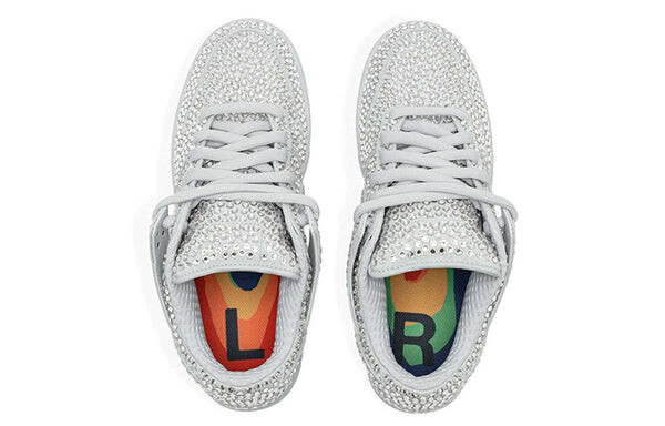 Кроссовки x кактусовый блошиный рынок x swarovski dunk low Nike, белый — фото 4