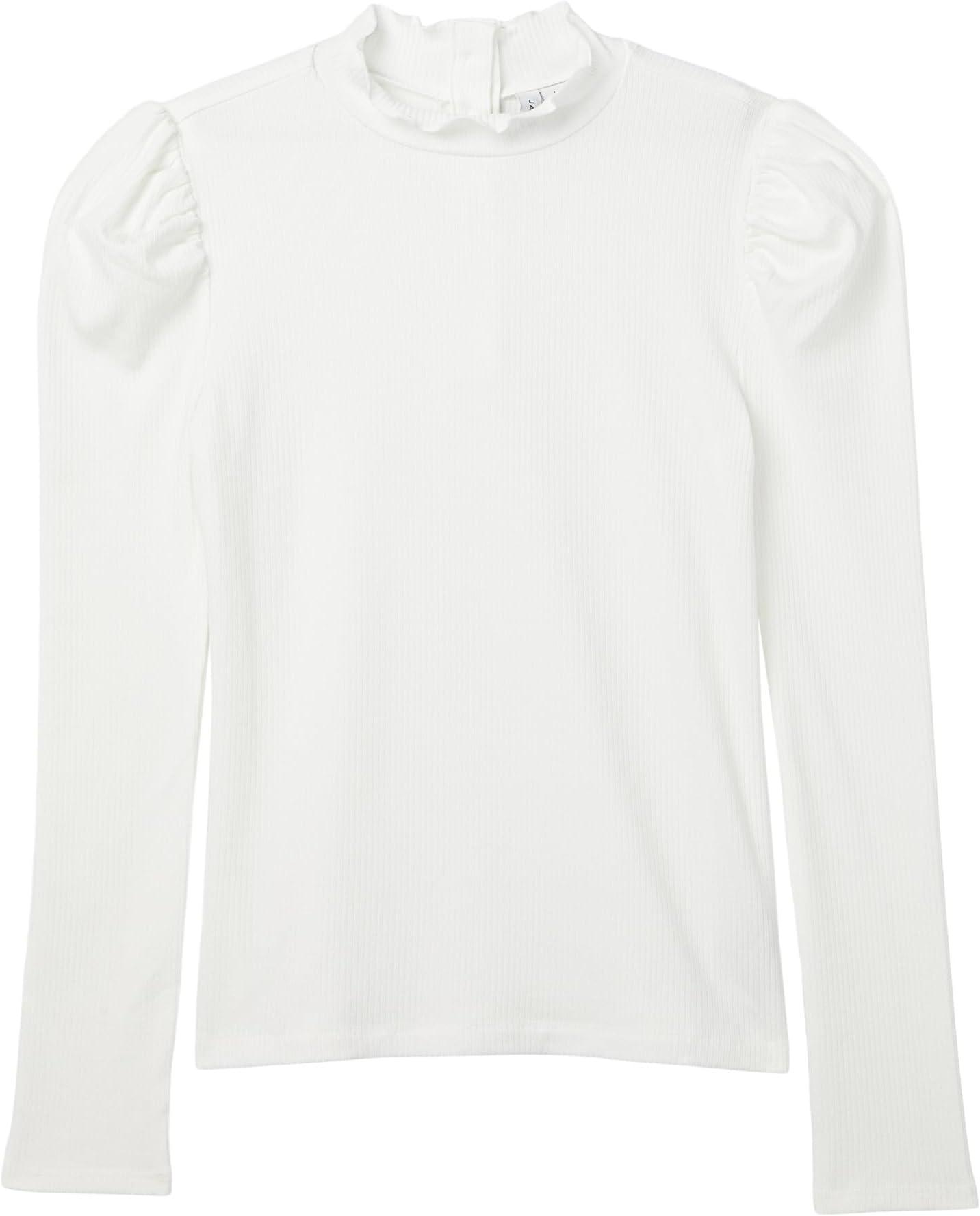 

Ребристый топ с высоким воротом Janie and Jack, White